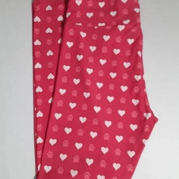 Lularoe TC pink hearts and paw prints - Picture 1 of 3